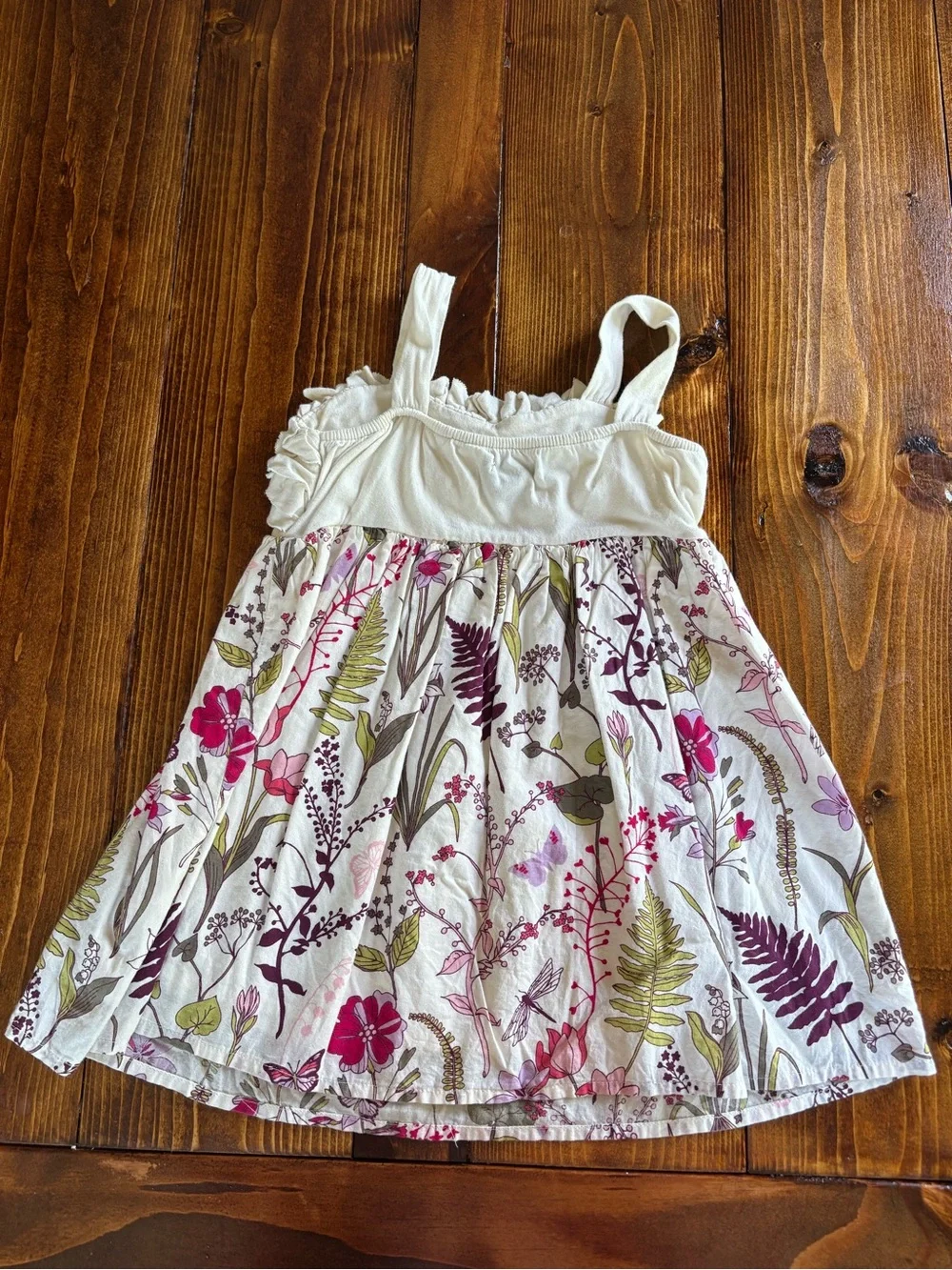 babyGap Girls 18-24M Floral Sundress Sleeveless Square Neck Ruffle 100% Cotton